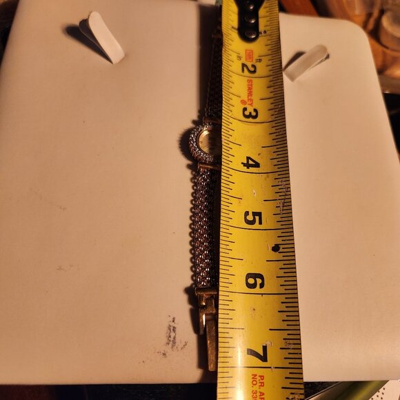 Anne Klein Vintage Gold-Tone Womens Watch With Diamond-Accented Bezel & Roman Nu - Picture 5 of 7